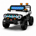 Voiture Électrique 4x4 Enfant Blanche – Style Jeep avec LED Multicolores