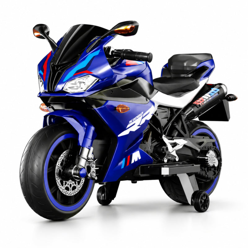 Moto Électrique Sportive pour Enfant 1 Place Bleu – 3 à 6 Ans
