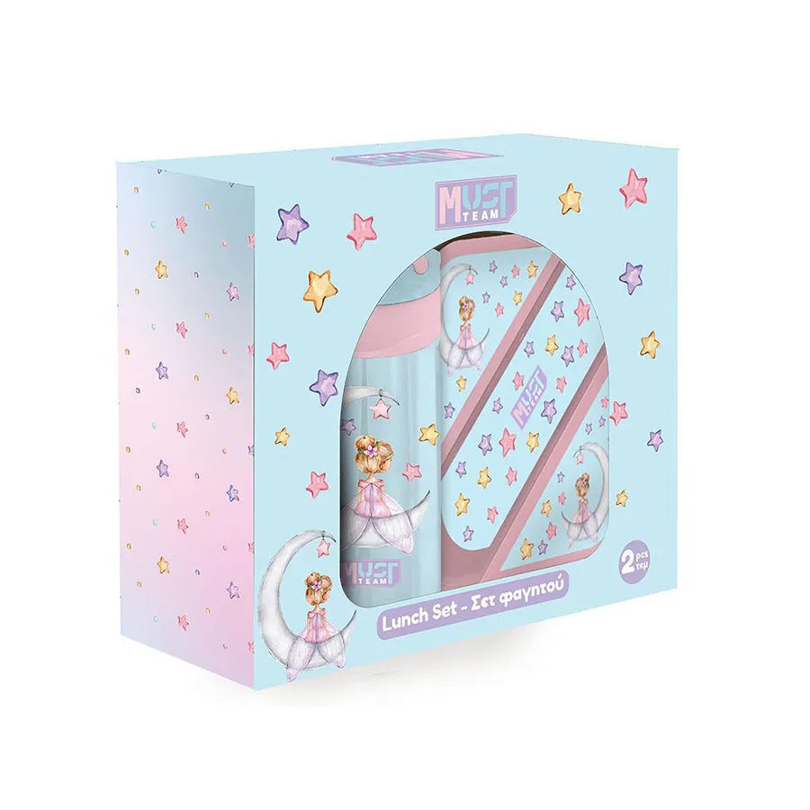 Set Goûter MUST Team Fée & Lune – Boîte à Goûter + Gourde Assortie