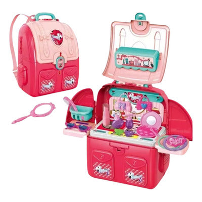 Sac à dos rose Beauté, ensemble de jouets 2 en 1