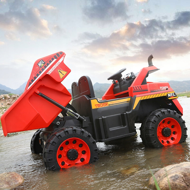 Le Camion Conteneur Électrique 12V pour enfants - Rouge