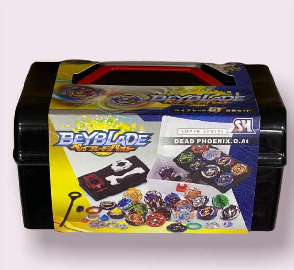 Les coffrets Beyblade Burst Super Series Dead Phoenix contiennent généralement 10 ou 12 toupies, des lanceurs et une boîte de rangement.