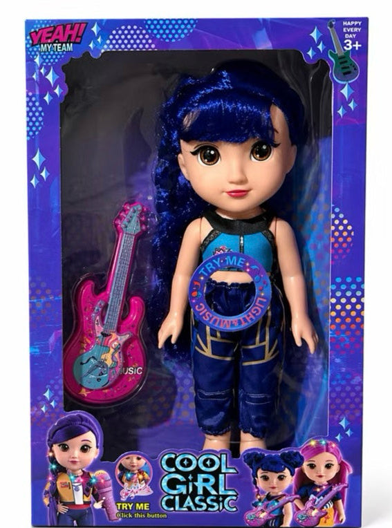 Poupée Rock Star Cool Girl Classic avec Guitare – Jouet Musical dès 3 Ans