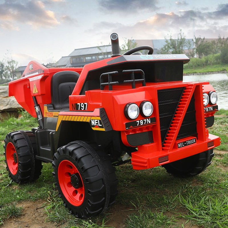 Le Camion Conteneur Électrique 12V pour enfants - Rouge