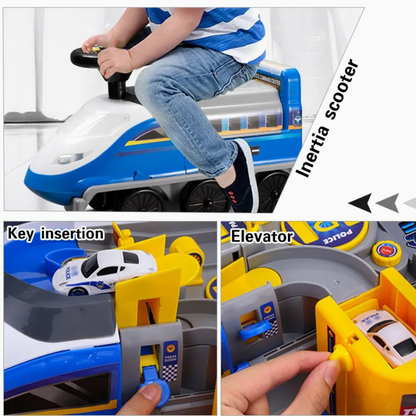 Rail Express 2-en-1 – Rampe « High-Speed » + Mini Voiture (Design Locomotive)