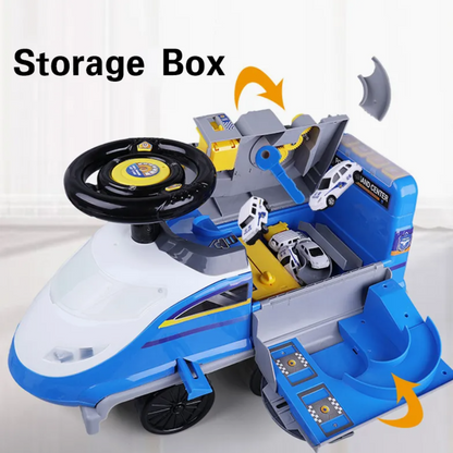 Rail Express 2-en-1 – Rampe « High-Speed » + Mini Voiture (Design Locomotive)