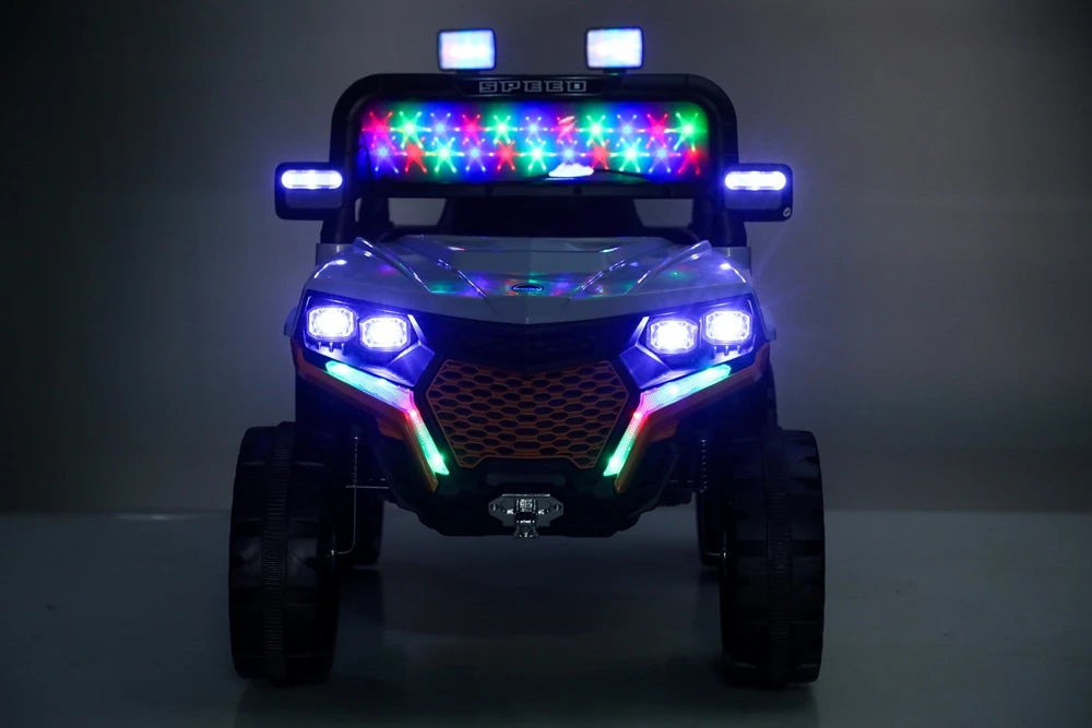 Buggy Électrique Enfant 12V  – Double Moteur, LED & MP3 – De 2 à 5 Ans - Rouge
