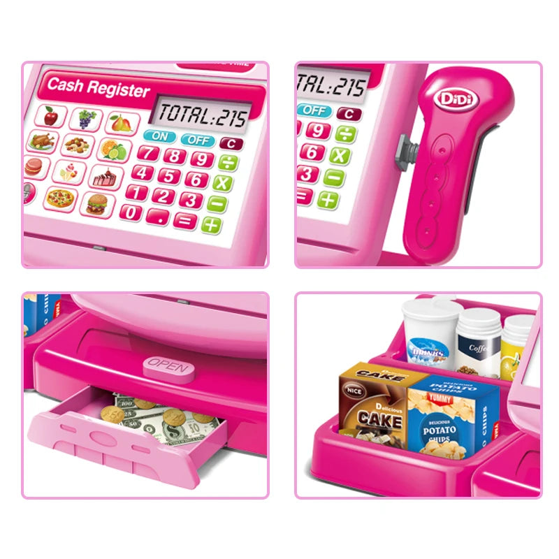 Caisse Enregistreuse Enfant Rouge avec Accessoires – Jeu de Marchande