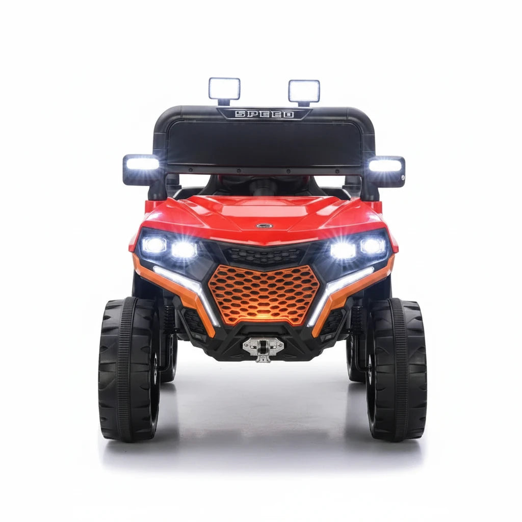 Buggy Électrique Enfant 12V  – Double Moteur, LED & MP3 – De 2 à 5 Ans - Rouge