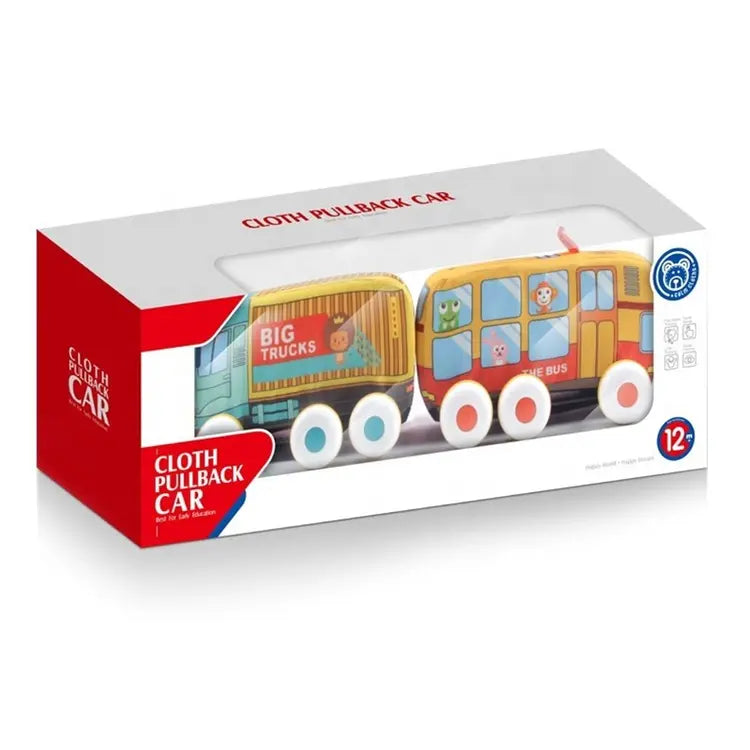 Coffret de 2 Véhicules en Tissu à Friction – Bus et Camion Dès 12 Mois