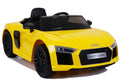 Voiture Électrique Audi R8 12V Jaune – Roues EVA, Lumières LED & Musique