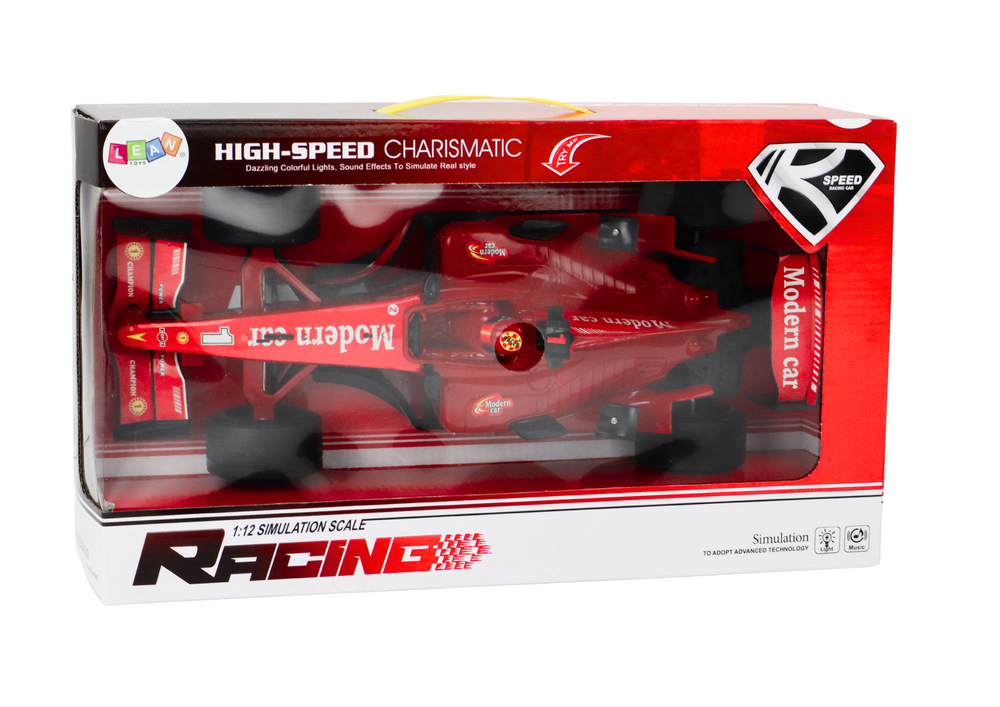 Voiture de course sportive avec sons rouges à l'échelle 1:12