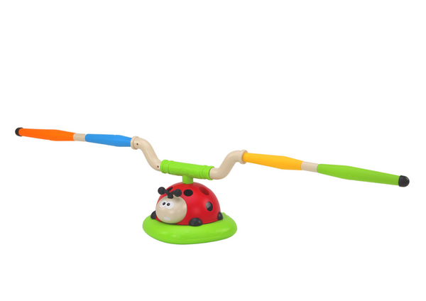 Coccinelle Sportive 3-en-1 pour Enfants – Corde à Sauter Automatique, Jeu de Lancer & Lance-Fusées | Jouet Extérieur Multifonction