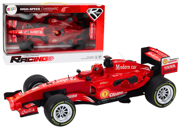 Voiture de course sportive avec sons rouges à l'échelle 1:12