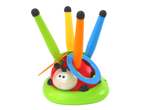 Coccinelle Sportive 3-en-1 pour Enfants – Corde à Sauter Automatique, Jeu de Lancer & Lance-Fusées | Jouet Extérieur Multifonction