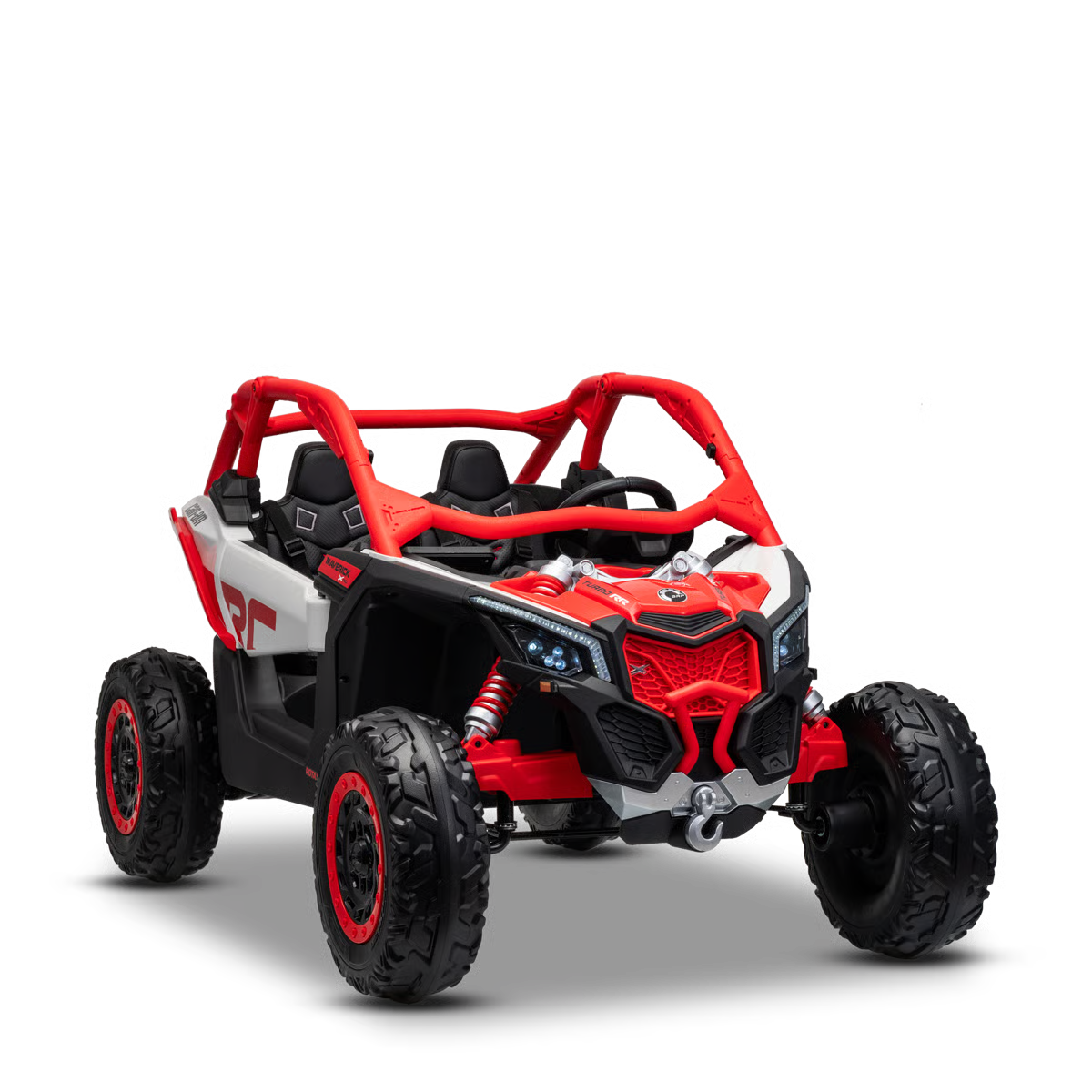 Buggy Électrique Enfant 24V Style Tout-Terrain – Rouge, 2 Places, Télécommande Parentale & Phares LED