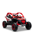 Buggy Électrique Enfant 24V Style Tout-Terrain – Rouge, 2 Places, Télécommande Parentale & Phares LED