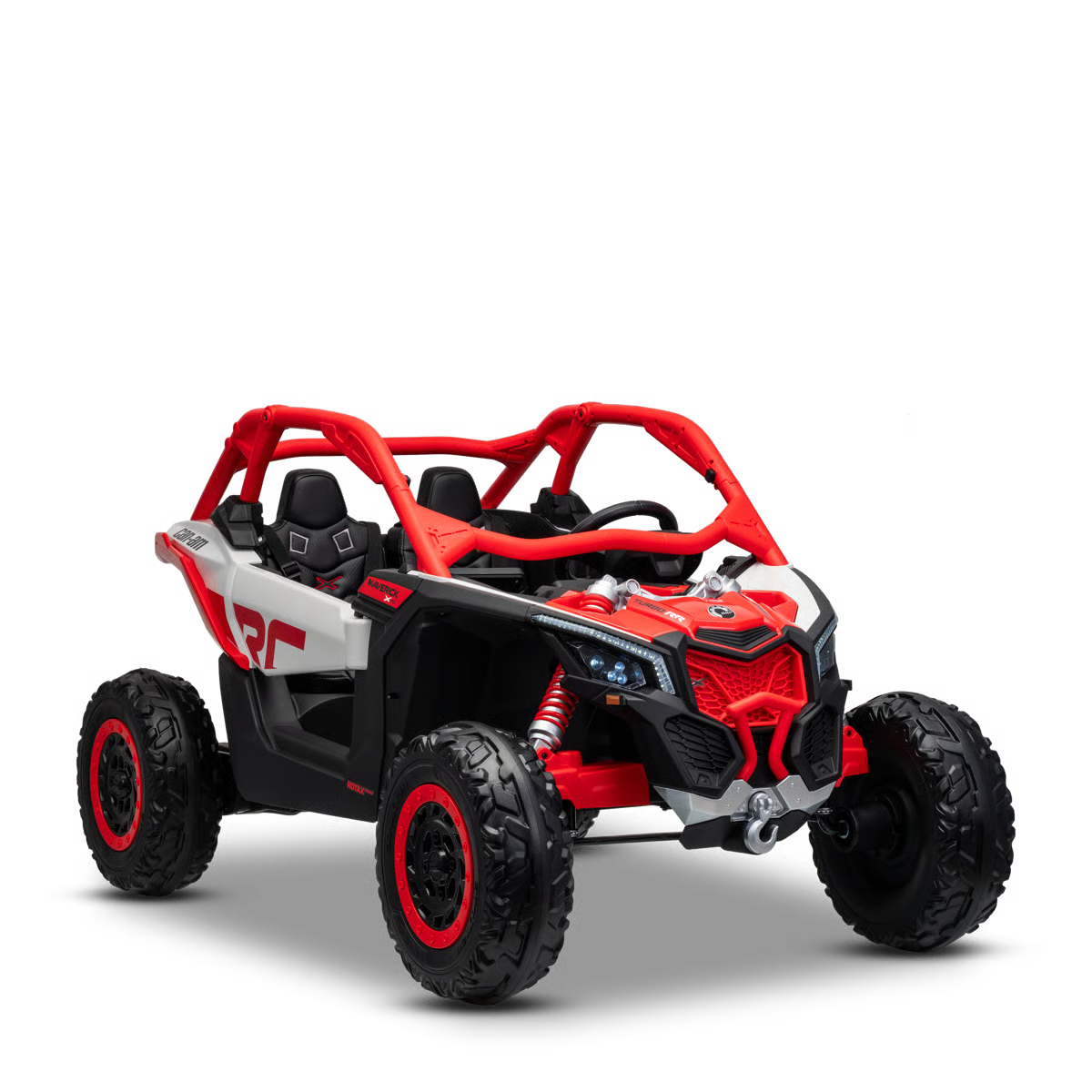 Buggy Électrique Enfant 24V Style Tout-Terrain – Rouge, 2 Places, Télécommande Parentale & Phares LED