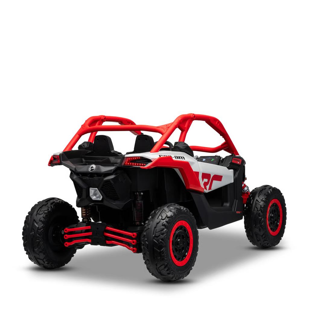 Buggy Électrique Enfant 24V Style Tout-Terrain – Rouge, 2 Places, Télécommande Parentale & Phares LED