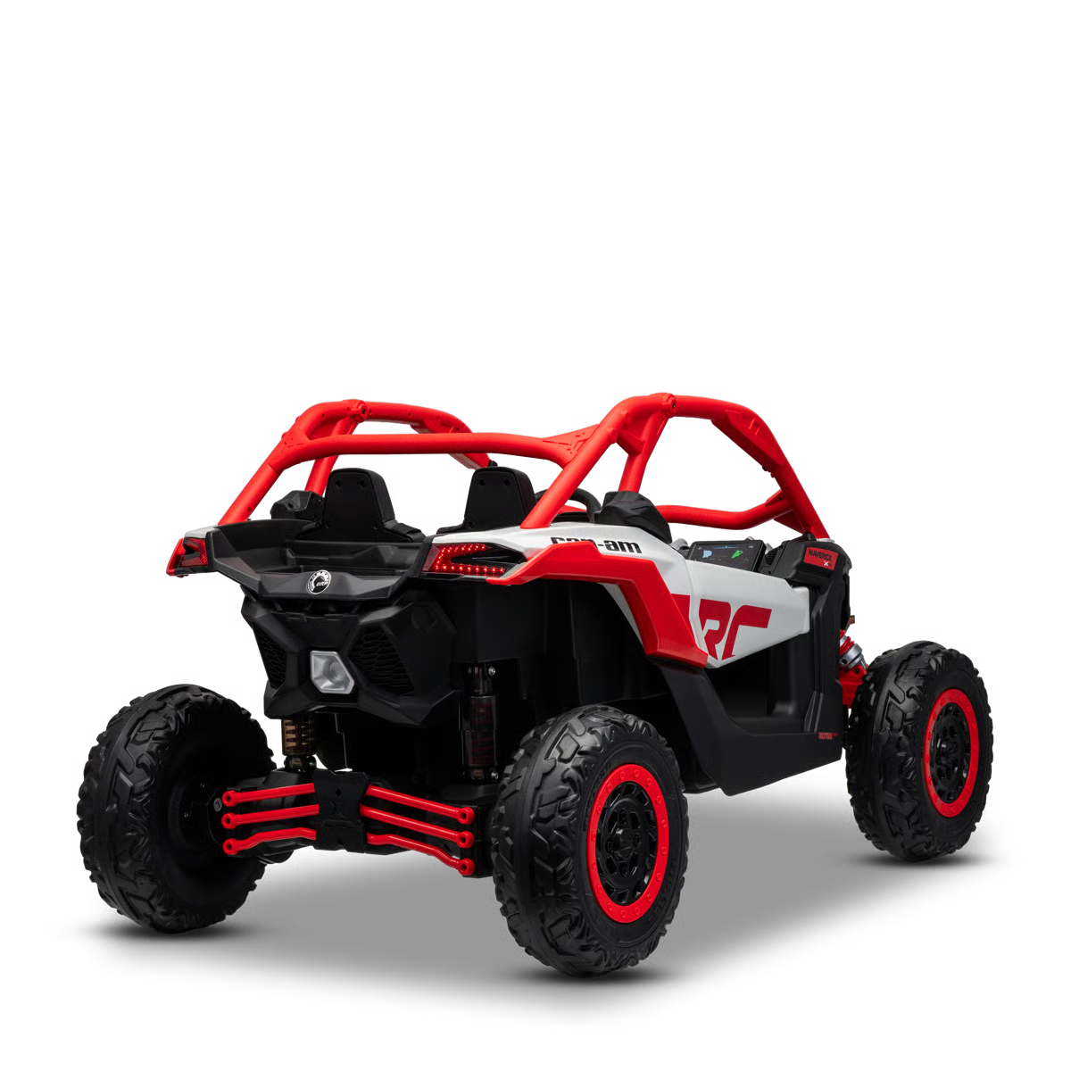 Buggy Électrique Enfant 24V Style Tout-Terrain – Rouge, 2 Places, Télécommande Parentale & Phares LED