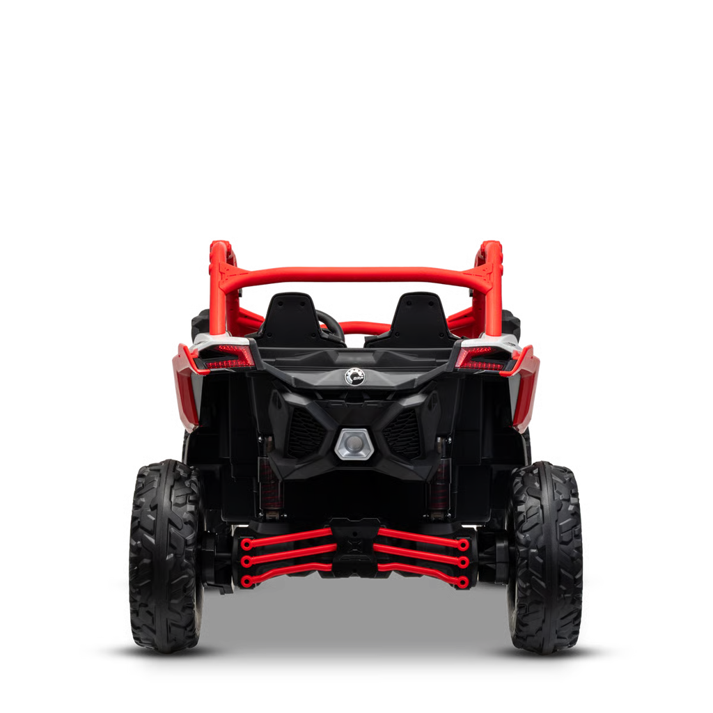 Buggy Électrique Enfant 24V Style Tout-Terrain – Rouge, 2 Places, Télécommande Parentale & Phares LED