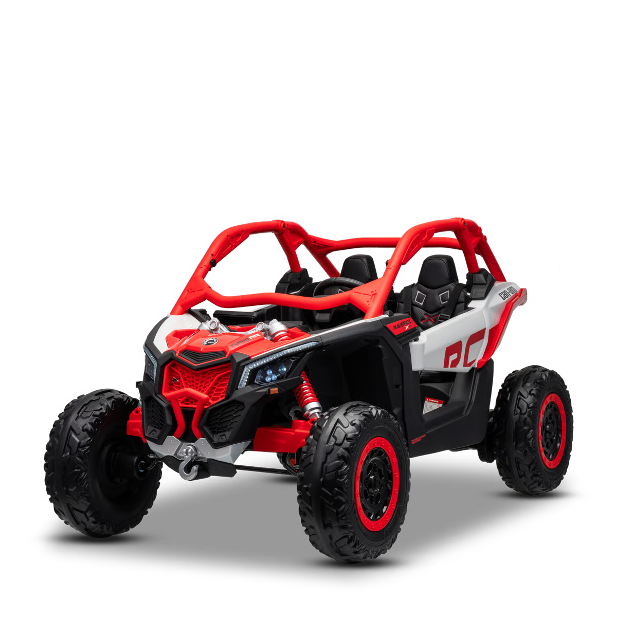 Buggy Électrique Enfant 24V Style Tout-Terrain – Rouge, 2 Places, Télécommande Parentale & Phares LED