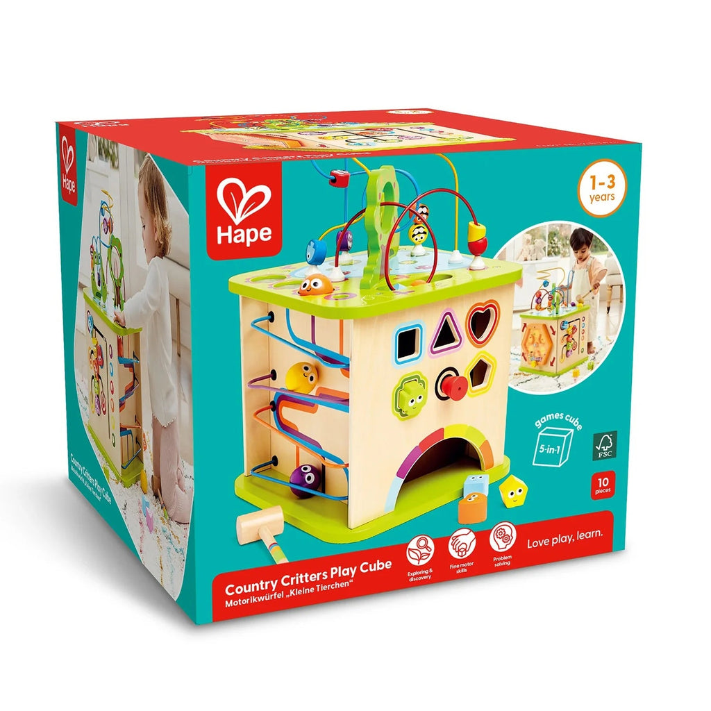 Cube d’Activités en Bois Hape – Animaux de la Ferme
