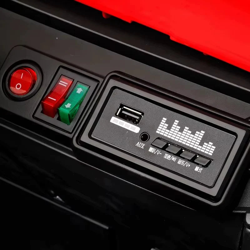Voiture Électrique Jeep 4x4 2 Places 12V pour Enfants – 4 Moteurs, Télécommande | 1 à 10 Ans blanc - Rouge