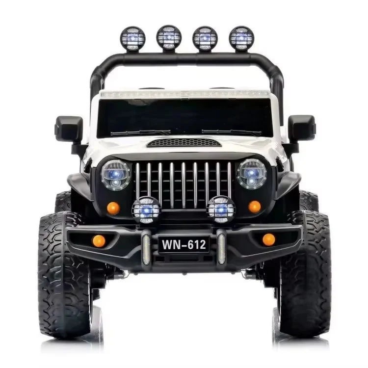 Jeep 4x4 2 Places 12V pour Enfants – 4 Moteurs, Télécommande | 1 à 10 Ans - Blanc