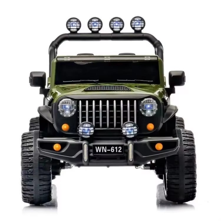 Voiture Électrique Jeep 4x4 2 Places 12V pour Enfants – 4 Moteurs, Télécommande | 1 à 10 Ans blanc - Vert)