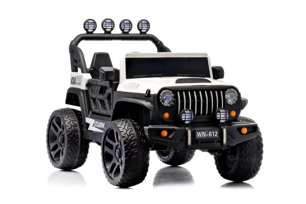 Jeep 4x4 2 Places 12V pour Enfants – 4 Moteurs, Télécommande | 1 à 10 Ans - Blanc