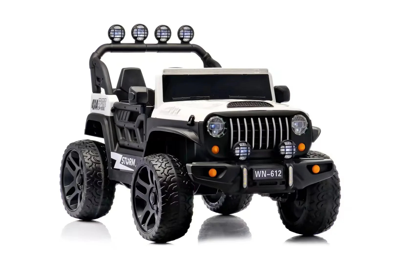 Jeep 4x4 2 Places 12V pour Enfants – 4 Moteurs, Télécommande | 1 à 10 Ans - Blanc