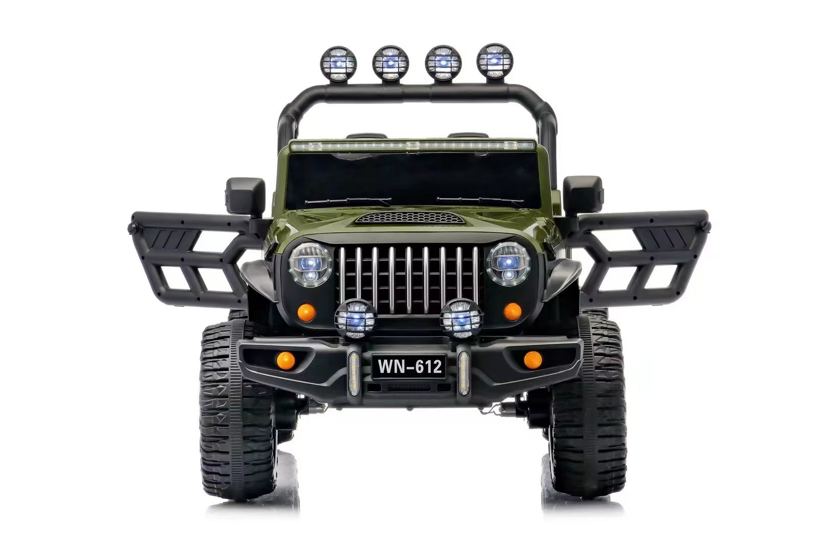 Voiture Électrique Jeep 4x4 2 Places 12V pour Enfants – 4 Moteurs, Télécommande | 1 à 10 Ans blanc - Vert)