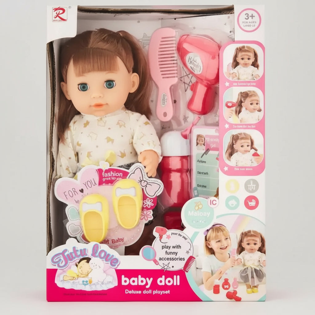 Coffret Poupée à Coiffer Tutu Love avec Accessoires et Son