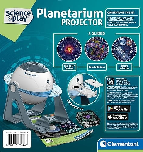 Clementoni - Projecteur d'étoiles : avec lumières, Application AR et Exploration Spatiale (Plus de 8 Ans)