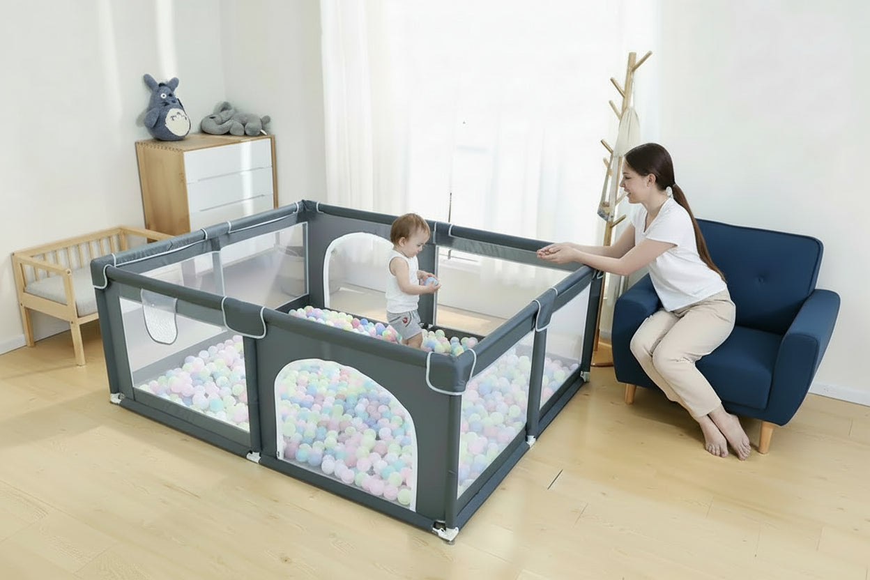 Grand Parc Bébé XXL – Aire de Jeux Sécurisée