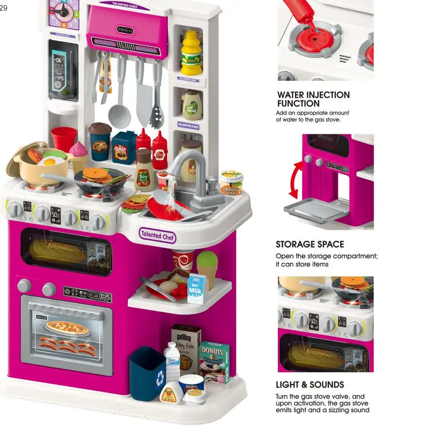 Cuisine Moderne pour Enfants – 92 Accessoires • Eau Réelle • Lumières & Sons