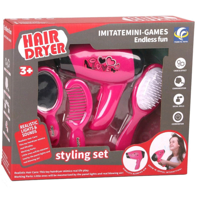 Sèche-cheveux rose et noir de Rabia Toys