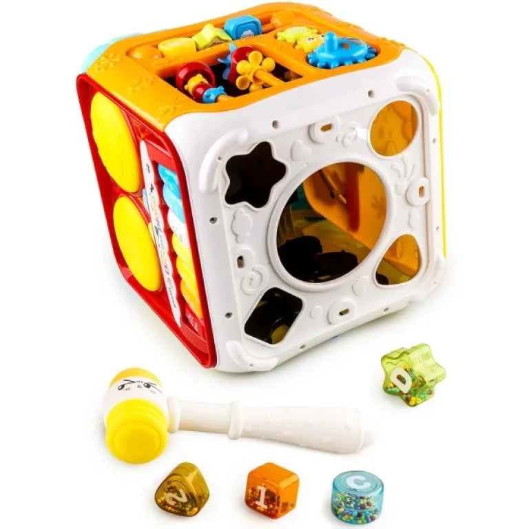 Centre d’Éveil « Busy Cube » 6-en-1 (Réf. 63601) – Sons & Lumières