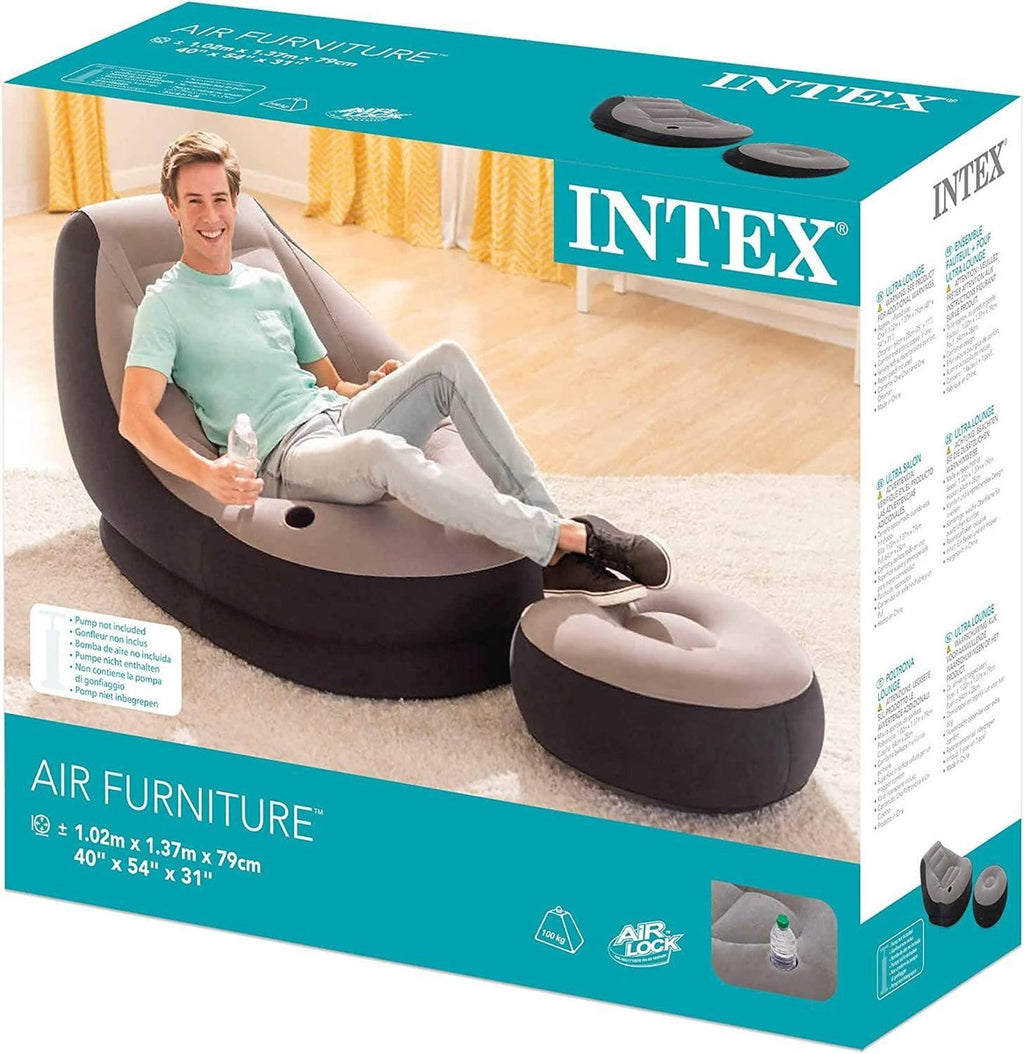Ensemble fauteuil gonflable et repose-pieds Intex Ultra Lounge