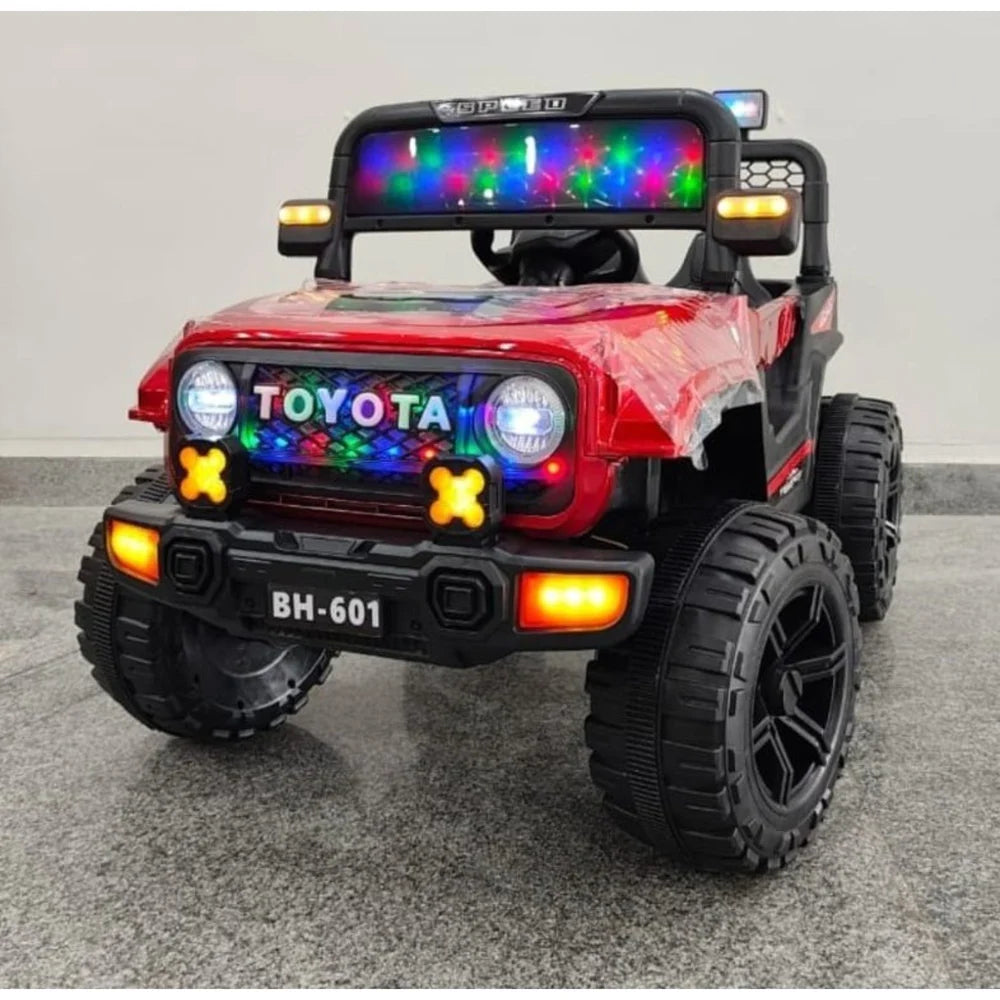 Jeep Électrique Enfant Style Toyota 4x4 avec LED – De 1 à 5 Ans - Rouge