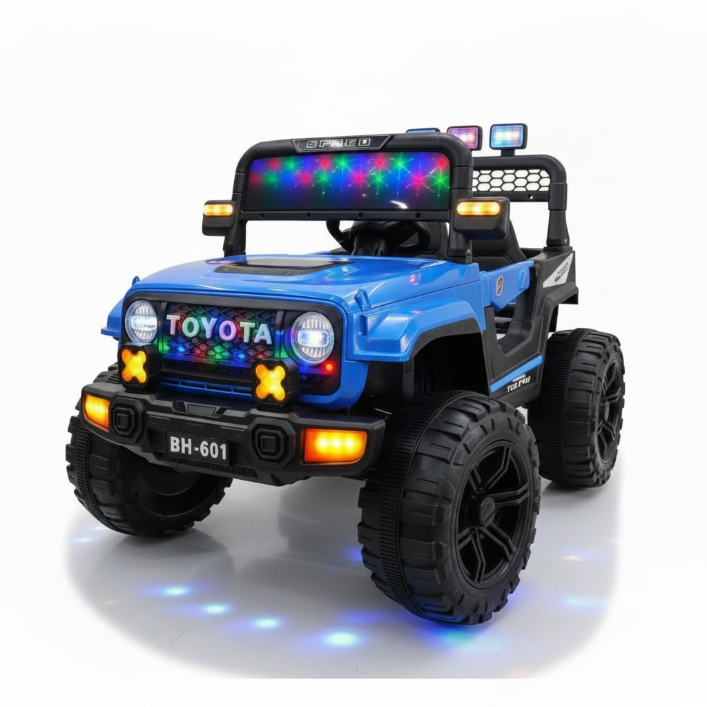 Jeep Électrique Enfant Style Toyota 4x4 avec LED – De 1 à 5 Ans - Bleu