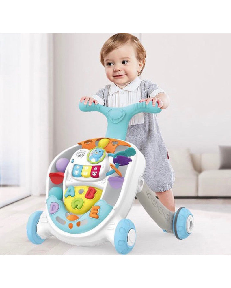 Kids Melody Rolling Ball Baby Walker in white and blue