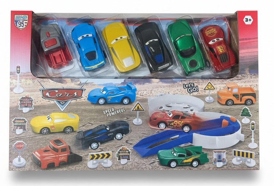 Coffret de course de voitures miniatures Disney Pixar Cars en métal moulé sous pression