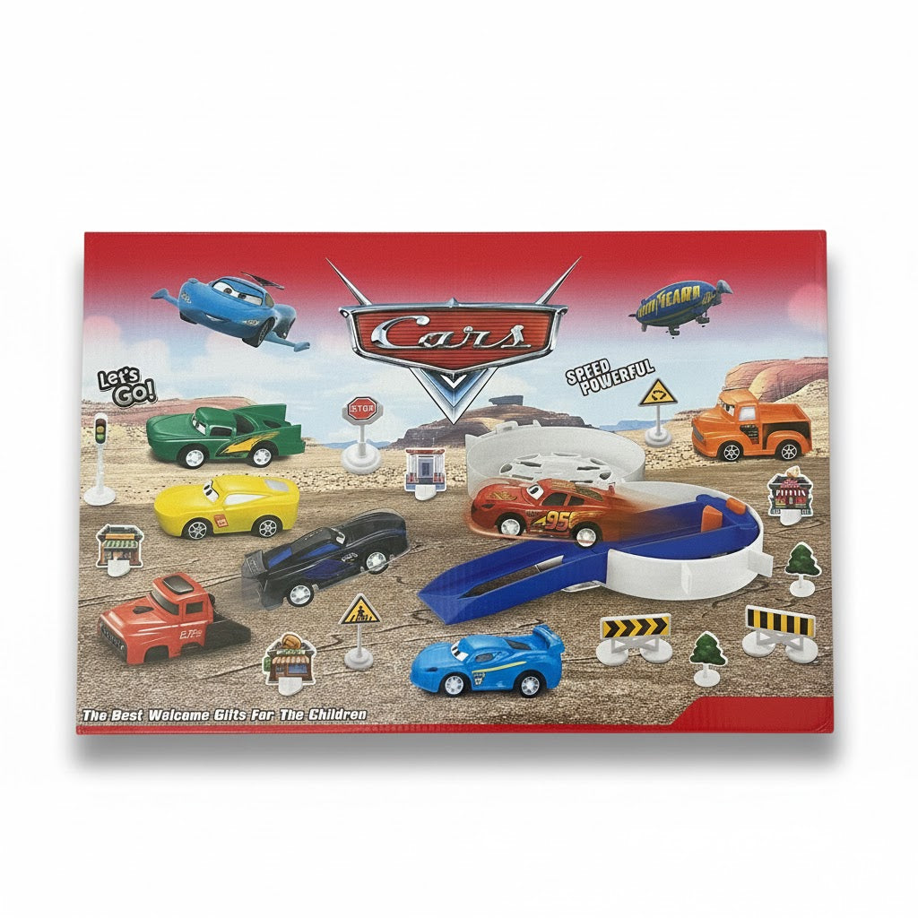 Coffret de course de voitures miniatures Disney Pixar Cars en métal moulé sous pression