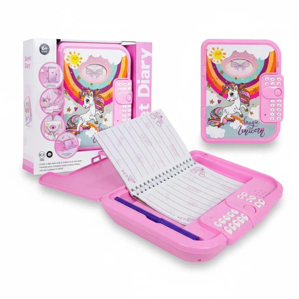 Journal Intime Électronique Secret Safe Notebook – Licorne Magique avec Code Secret et Effets Sonores