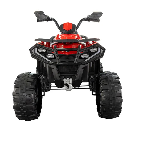 Quad Électrique Enfant Tout-Terrain Rouge & Noir – Style Aventure avec Grandes Roues
