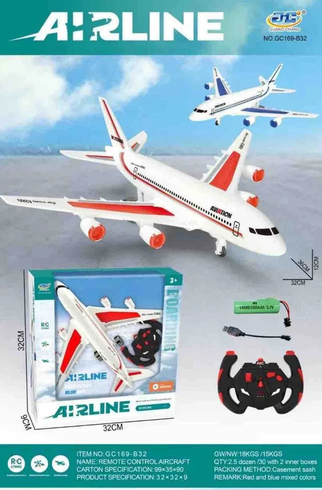 Le modèle JFC GC169-032 est un avion télécommandé de 27 MHz inspiré d'un avion de ligne A380.