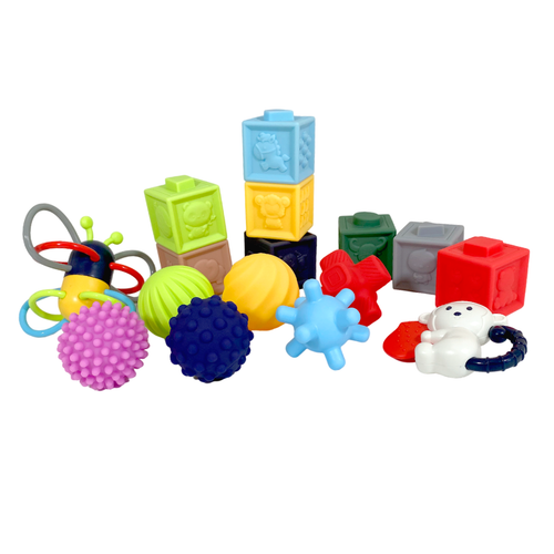 Coffret d’Éveil Sensoriel Bébé – Newborn Sensory Cognition Set (16 Pièces)