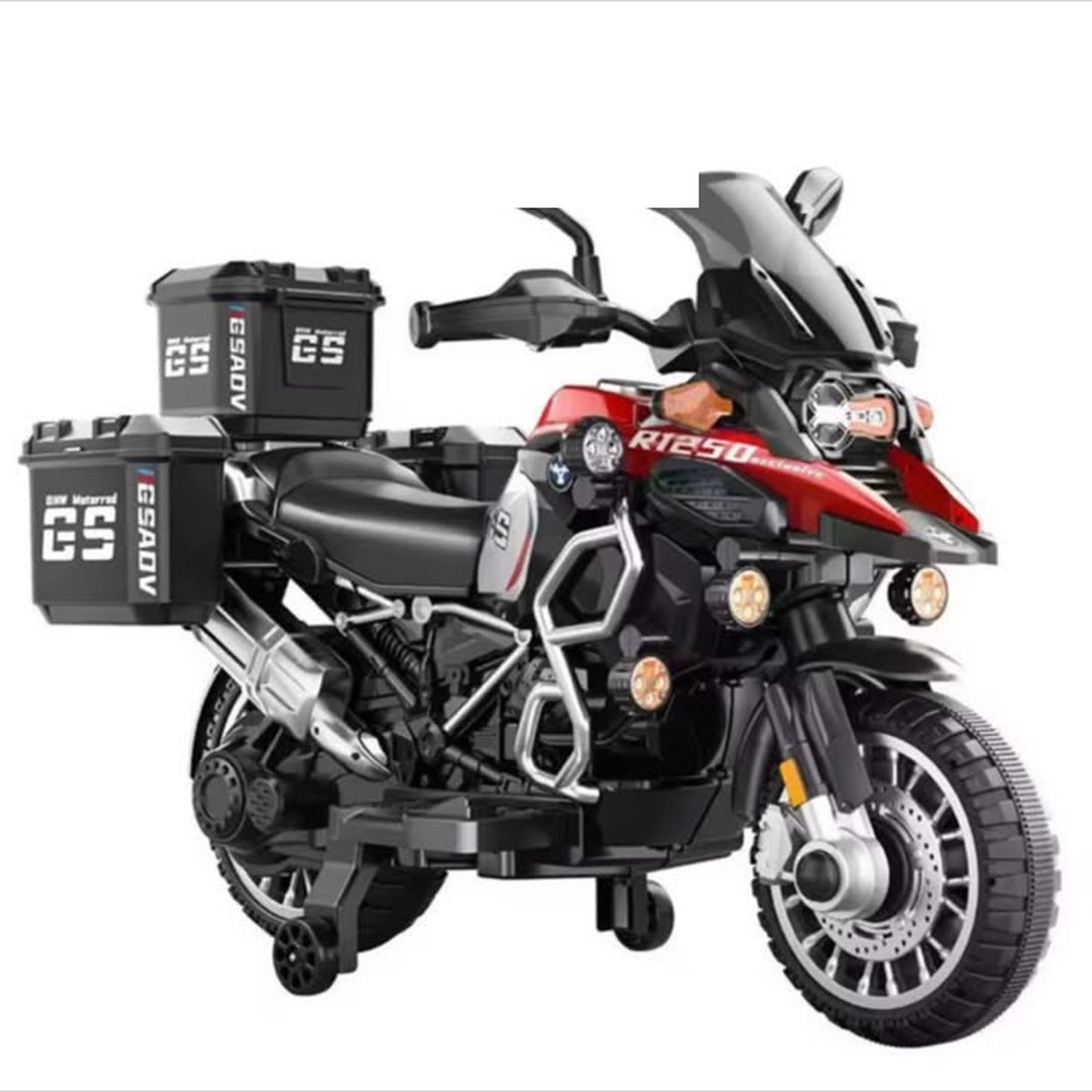 Moto électrique enfant 12V rouge style R1250 GS Adventure avec valises